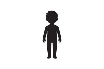 Human baby silhouette vector illustration in black and white, set against a white background