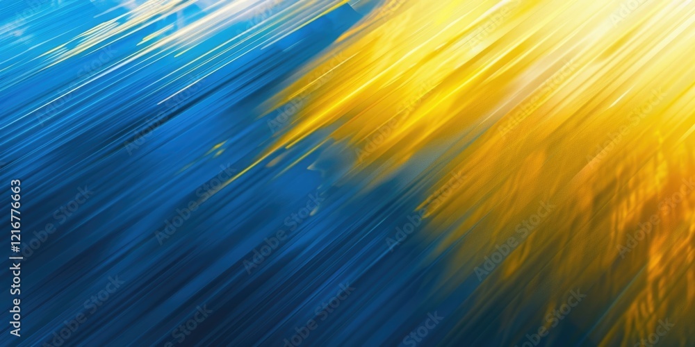 Poster vivid, dynamic abstract image with motion blur and bokeh effect creating an energetic rainbow of col