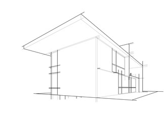 architectural sketch of a house