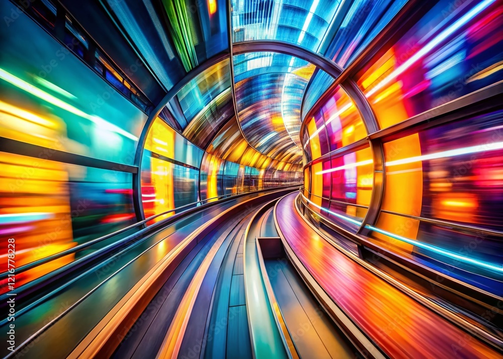 Poster abstract vertical fusion: dynamic motion graphic loop - modern geometric design stock photo