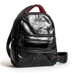 Fototapeta premium Sporty Compact Black Crossbody Bag Fashion Forward Product Showcase Studio On White Background