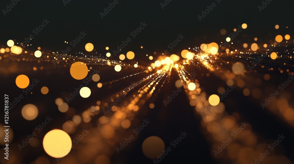 Poster glowing golden particles creating a mesmerizing light effect