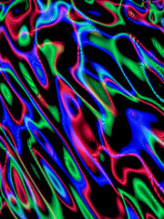 Neon Waves on the black background