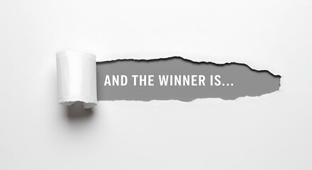 Torn paper reveal, And the winner is...