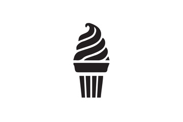 simple and unobtrusive ice cream vector silhouette illustration isolated in white background