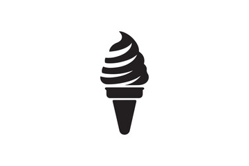 simple and unobtrusive ice cream vector silhouette illustration isolated in white background