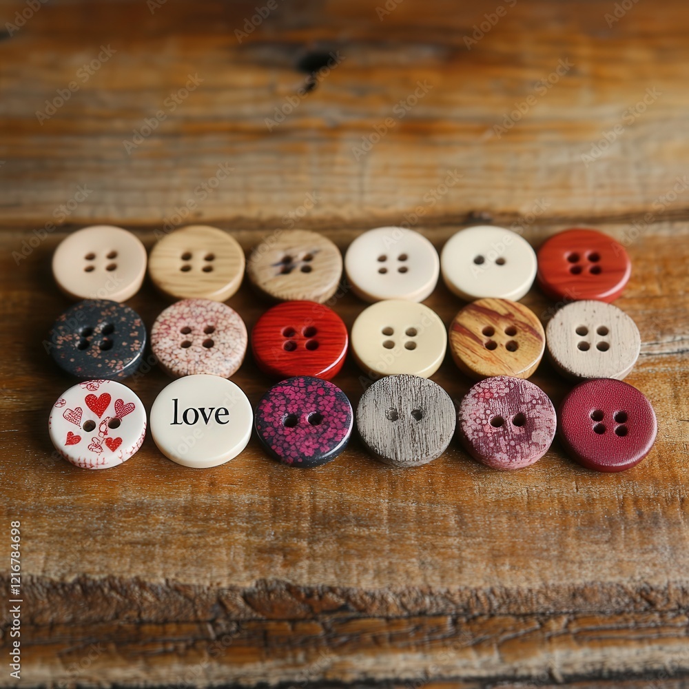 Poster a series of buttons arranged in a row, each with the word 