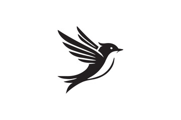 Obraz premium Nice bird silhouette in white background