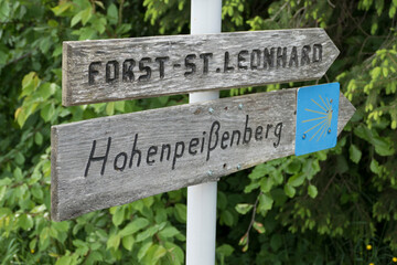 Hiking trail from Wessobrunn to Hohenpeissenberg, Munich Way of St. James, Bavaria, Germany