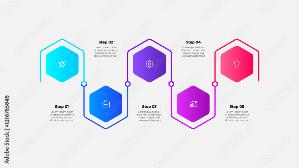 Aufkleber hexagons infographics. business data visualization. template for presentation. design concept with 5