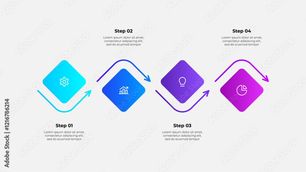 Poster Four infographics hexagons. Template for business presentation. Vector infochart design illustration with 4 options. Process diagram.