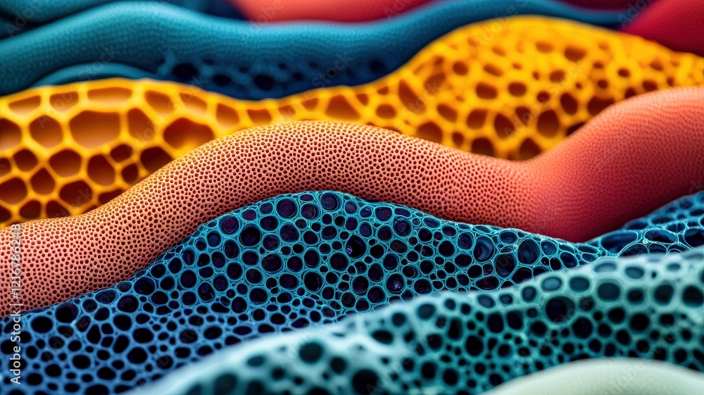 Aufkleber material science nano concept. colorful abstract texture featuring layered patterns resembling organ
