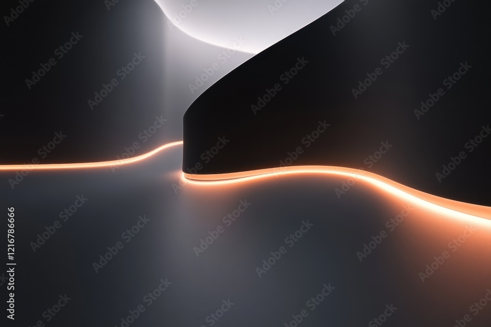 Aufkleber abstract design featuring smooth curves and soft lighting in a modern space