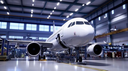 Airplane in a hangar