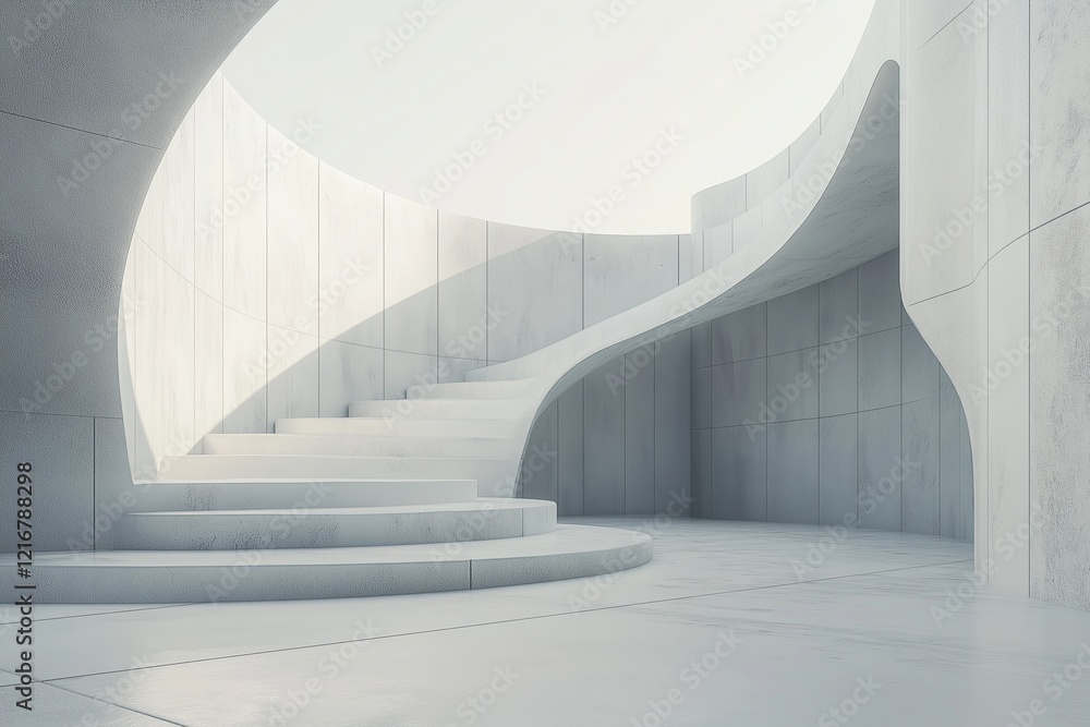 Poster Stark concrete forms in a minimal color palette