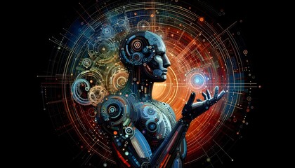 Artificial Intelligence AI Robot Android abstract illustration 