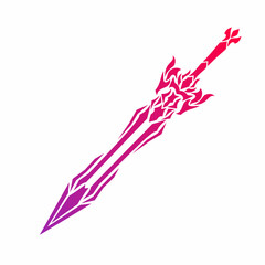 illustration vector graphic of tribal art design fantasy sword for tattoo