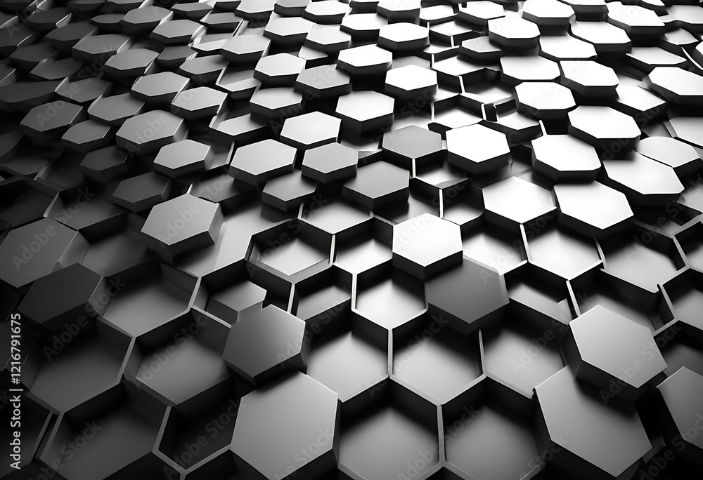 Aufkleber abstract hexagon pattern gray three dimensional design
