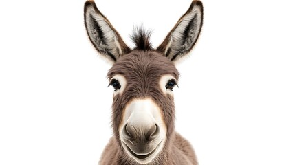 Fototapeta premium Adorable Donkey Portrait: A Close-Up of a Friendly Donkey