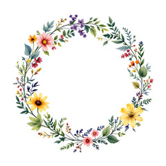 Green Watercolor Floral Wreaths, Watercolor Flowers, Watercolor Borders, Watercolor Frames	