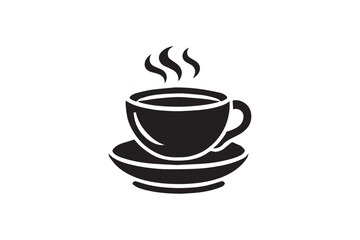 simple and unobtrusive tea cup vector silhouette illustration isolated in white background