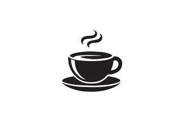 simple and unobtrusive tea cup vector silhouette illustration isolated in white background