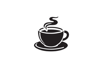 simple and unobtrusive tea cup vector silhouette illustration isolated in white background