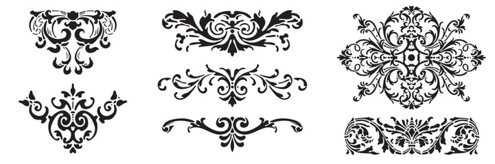Set of decorative dividers elements. Vintage calligraphy collection