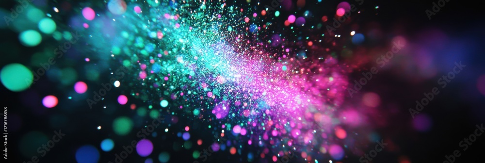 Aufkleber vibrant colorful particle explosion in space representing energy and motion