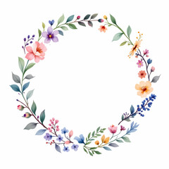 Green Watercolor Floral Wreaths, Watercolor Flowers, Watercolor Borders, Watercolor Frames	