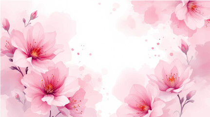 seamless pattern - repeatable texture of abstract pink flowers on white background