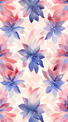 Digital vintage watercolor floral tile pattern abstract graphic poster background
