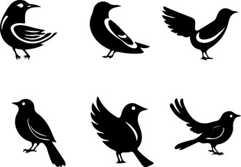 Bird Silhouette Collection, Vector Bird Art Set, Bird Silhouettes Design, Flying Bird Vector Pack, Elegant Bird Silhouettes, Minimalist Bird Vector Art, Decorative Bird Silhouettes, Bird Silhouette Il