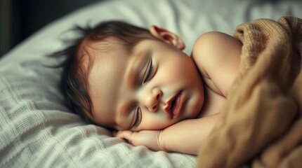 Cute newborn baby sleeping and dream