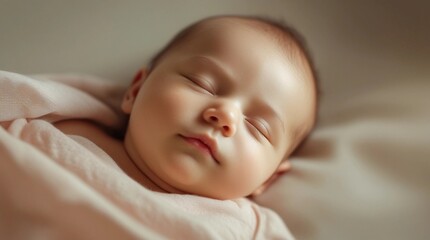 Cute newborn baby girl sleeping