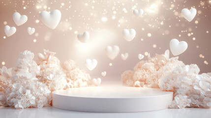 Romantic Elegance A Heartfelt 3D Podium Design