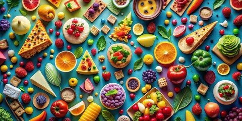 Fototapeta premium Aerial Drone Shot Abstract Food Art Culinary Composition