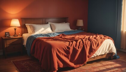 A photo of a neatly made bed