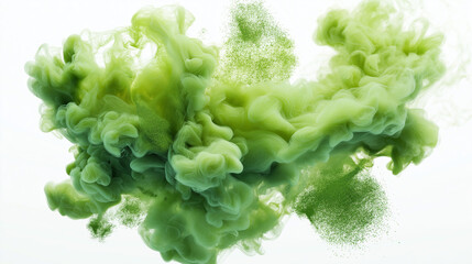 Organic Green Smoke Trails Creating Depth and Fluidity