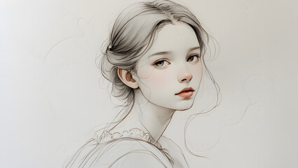 Drawing - Young girl