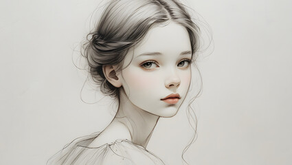 Drawing - Young girl