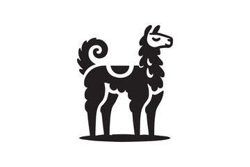 simple and unobtrusive lama vector silhouette illustration isolated in white background © silhouettecottage
