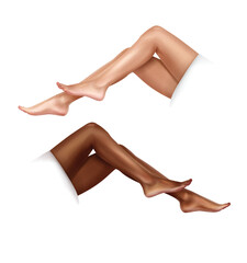 Women's legs, depilation concept