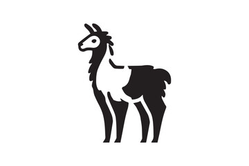 simple and unobtrusive lama vector silhouette illustration isolated in white background
