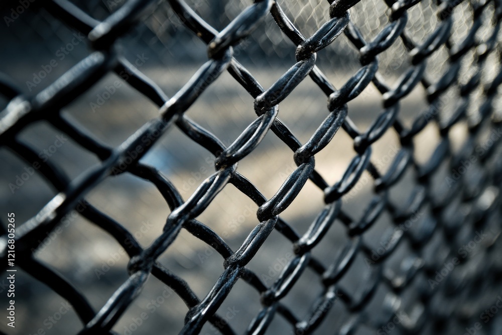 Poster modern wire mesh backdrop featuring refined geometric patterns creating an industrial aesthetic in a