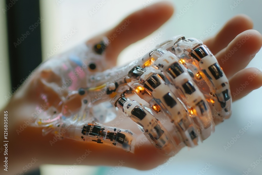Poster close up of hand holding ai for exploring new concepts in artificial intelligence . a close-up of a 