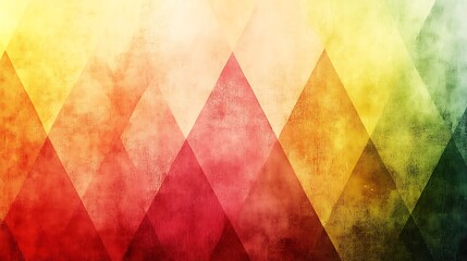 colorful arrangement of interlocking polygons in bold gradients of pink, orange, and green, glowing brightly.