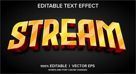 streame 3d vector text effect with modern style design