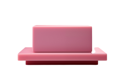 Pink Geometric Shapes, Minimalist Product Display Platform for Modern Background Mockups, transparent background.