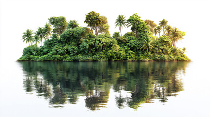  tropical island border, isolated on white background